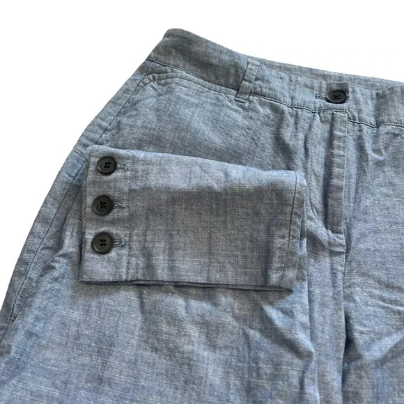 Talbots Blue Perfect Crop Chambray Pants 2P - Picture 2 of 4